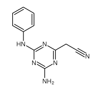 (4-氨基-6-苯胺-1,3,5-三嗪-2-基)乙腈 结构式