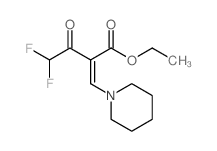 4,4-二氟-3-氧代-2-(哌啶-1-基亚甲叉)丁酸乙酯 结构式