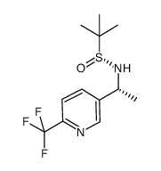 (R)-2-甲基-N-((R)-1-(6-(三氟甲基)吡啶-3-基)乙基)丙烷-2-亚磺酰胺 结构式