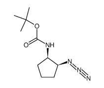 (1S,2R)-2-(N-tert-butoxycarbonylamino)-1-azidocyclopentane 结构式