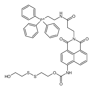 Phosphonium, [2-[[3-[6-[[[2-[(2-hydroxyethyl)dithio]ethoxy]carbonyl]amino]-1,3-dioxo-1H-benz[de]isoquinolin-2(3H)-yl]-1-oxopropyl]amino]ethyl]triphenyl- 结构式