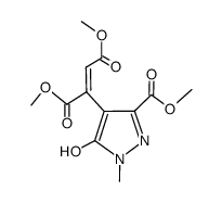 dimethyl 2-(5-hydroxy-3-(methoxycarbonyl)-1-methyl-4-pyrazolyl)fumarate 结构式