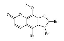 2,3,4-三溴-9-甲氧基-2,3-二氢呋喃并[3,2-g]色烯-7-酮 结构式