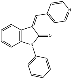 (Z)-1,3-二氢-1-苯基-3-(4-吡啶基亚甲基)-2H-吲哚-2-酮 结构式