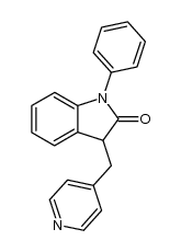 1,3-二氢-1-苯基-3-(4-吡啶基甲基)-2H-吲哚-2-酮 结构式