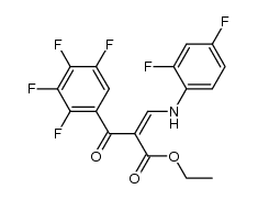 Ethyl α-[[(2,4-difluorophenyl)amino]methylene]-2,3,4,5-tetrafluoro-β-oxobenzenepropanoate 结构式