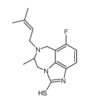 Imidazo[4,5,1-jk][1,4]benzodiazepine-2(1H)-thione, 8-fluoro-4,5,6,7-tetrahydro-5-methyl-6-(3-methyl-2-buten-1-yl)-, (5S)- 结构式