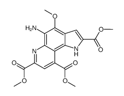 1H-Pyrrolo[2,3-f]quinoline-2,7,9-tricarboxylic acid, 5-amino-4-methoxy-, 2,7,9-trimethyl ester 结构式