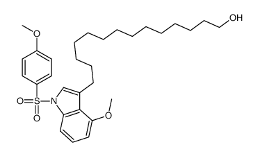 1H-Indole-3-tetradecanol, 4-methoxy-1-[(4-methoxyphenyl)sulfonyl]- 结构式