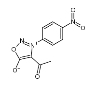 4-乙酰基-3-(4-硝基苯基)悉尼酮 结构式