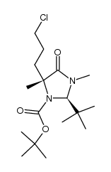 (2R,5R)-2-叔丁基-5-(3-氯丙基)-3,5-二甲基-4-氧代咪唑烷-1-羧酸叔丁酯 结构式
