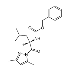 (S)-1-(2'-benzyloxycarbonylamino-4'-methylpentanoyl)-3,5-dimethylpyrazole 结构式