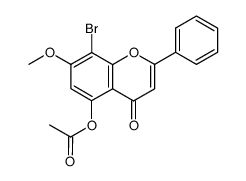 8-溴-5-乙酰氧基-7-甲氧基黄酮 结构式