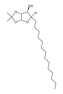 5,6,7,8,9,10,11,12,13,14,15,16,17,18-十四脱氧-1,2-O-异亚丙基-α-D-木糖十八碳呋喃糖 结构式