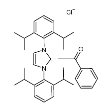 1,3-双(2,6-二异丙基苯基)-2-苯甲酰基咪唑鎓氯化物 结构式