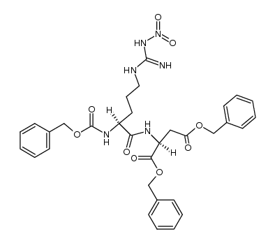 N-(Nα-benzyloxycarbonyl-Nω-nitro-L-arginyl)-L-aspartic acid dibenzyl ester 结构式