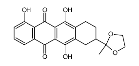 1,6,11-trihydroxy-8-(2-methyl-1,3-dioxolan-2-yl)-7,8,9,10-tetrahydrotetracene-5,12-dione 结构式