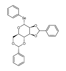 苯基 2,3:4,6-二-O-亚苄基-1-硒代-α-D-吡喃甘露糖苷 结构式