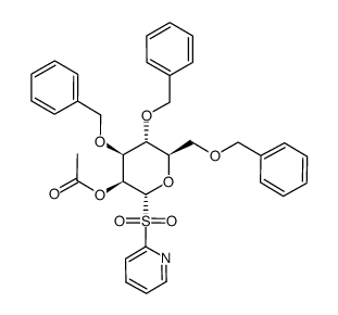 2-O-乙酰基-3,4,6-三-O-苄基-α-D-吡喃甘露糖基 2-吡啶基砜 结构式