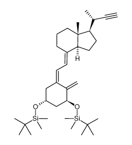 (((1R,3S,Z)-5-(2-((1R,3aS,7aR,E)-1-((S)-but-3-yn-2-yl)-7a-methyloctahydro-4H-inden-4-ylidene)ethylidene)-4-methylenecyclohexane-1,3-diyl)bis(oxy))bis(tert-butyldimethylsilane) 结构式