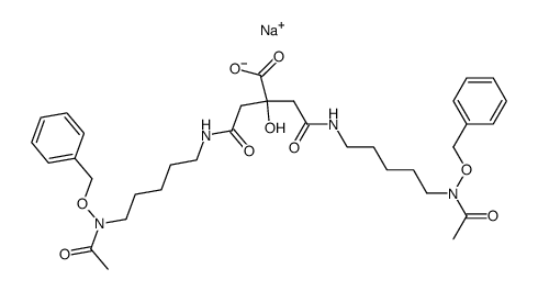 sodium 4-((5-(N-(benzyloxy)acetamido)pentyl)amino)-2-(2-((5-(N-(benzyloxy)acetamido)pentyl)amino)-2-oxoethyl)-2-hydroxy-4-oxobutanoate 结构式