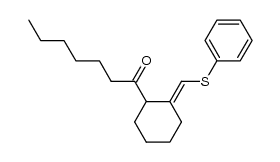 1-(2-苯硫基亚甲基环己基)-1-庚酮 结构式