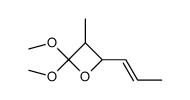 (E)-2,2-dimethoxy-3-methyl-4-(prop-1-en-1-yl)oxetane 结构式