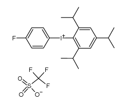 (4-fluorophenyl)(2,4,6-triisopropylphenyl)iodonium triflate 结构式