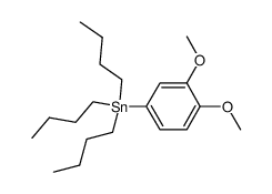(3,4-二甲氧基苯基)-三丁基锡烷 结构式