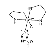 顺-二(乙二胺)(N-甲基-4-硝基咪唑)氯合钴(III)(2+) 结构式