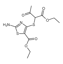 ethyl 2-[2-amino-5-(ethoxycarbonyl)-4-thiazolylthio]acetoacetate 结构式