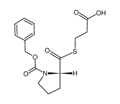 3-((((benzyloxy)carbonyl)-L-prolyl)thio)propanoic acid 结构式