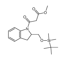 methyl 3-(2-(((tert-butyldimethylsilyl)oxy)methyl)indolin-1-yl)-3-oxopropanoate 结构式