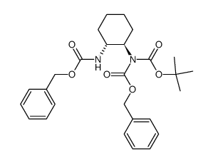 tert-butyl ((benzyloxy)carbonyl)((1R,2R)-2-(((benzyloxy)carbonyl)amino)cyclohexyl)carbamate 结构式