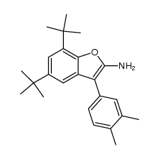5,7-di-tert-butyl-3-(3,4-dimethylphenyl)benzofuran-2-ylamine 结构式