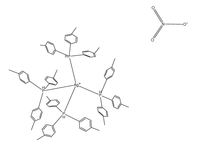 tetrakis(tri-p-tolyl-l5-phosphanyl)silver(V) nitrate 结构式