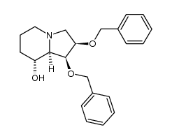 (1S,2R,8R,8aR)-八氢-8-羟基-1,2-双(苯基甲氧基)吲哚里西啶 结构式
