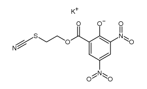 2,4-二硝基-6-((2-硫氰酸根合乙氧基)羰基)苯酚钾 结构式