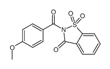 2-(4-甲氧基苯甲酰基)-1,2-苯并异噻唑-3(2H)-酮 1,1-二氧化物 结构式