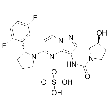 (3S)-N-[5-[(2R)-2-(2,5-二氟苯基)-1-吡咯烷基]吡唑并[1,5-a]嘧啶-3-基]-3-羟基-1-吡咯烷甲酰胺硫酸盐 结构式