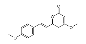 (E)-4-methoxy-6-(4-methoxystyryl)-5,6-dihydro-2H-pyran-2-one 结构式
