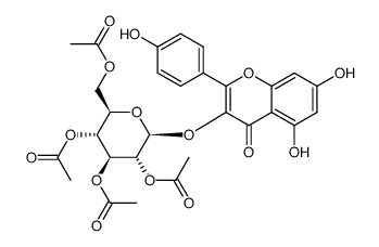 (2R,3R,4S,5R,6S)-2-(乙酰氧基甲基)-6-((5,7-二羟基-2-(4-羟基苯基)-4-氧代-4H-色烯-3-基)氧基)四氢-2H-吡喃-3,4,5-三基三乙酸酯 结构式