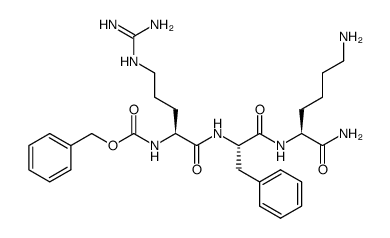 benzyl ((S)-1-(((S)-1-(((S)-1,6-diamino-1-oxohexan-2-yl)amino)-1-oxo-3-phenylpropan-2-yl)amino)-5-guanidino-1-oxopentan-2-yl)carbamate 结构式