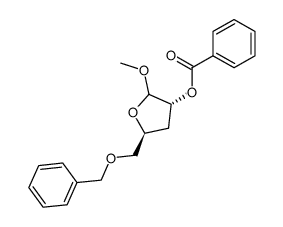 methyl 2-O-benzoyl-5-O-benzyl-3-deoxy-D-erythropentofuranoside 结构式