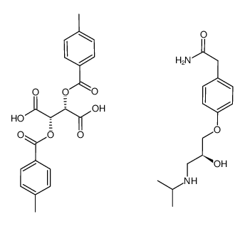 (2S)-1-isopropylamino-3-[4-(2-acetamido)phenoxy]-2-propanol (2S,3S)-O,O-di-p-toluoyltartrate 结构式