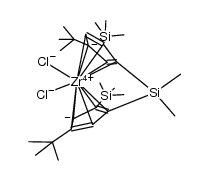rac-[双(2-三甲基硅基-4-叔丁基-η(5)-环戊二烯基)二甲基硅烷]二氯化锆 结构式