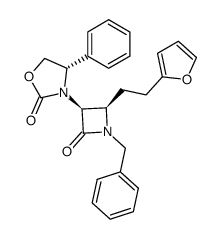 2-Oxazolidinone, 3-[(2R,3S)-2-[2-(2-furanyl)ethyl]-4-oxo-1-(phenylmethyl)-3-azetidinyl]-4-phenyl-, (4S)- 结构式