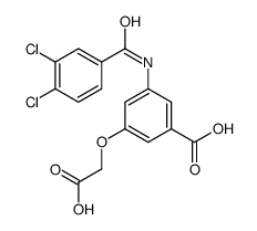 3-(羧甲氧基)-5-[(3,4-二氯苯甲酰基)氨基]苯甲酸 结构式