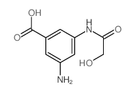 3-氨基-5-[(2-羟基乙酰基)氨基]苯甲酸 结构式
