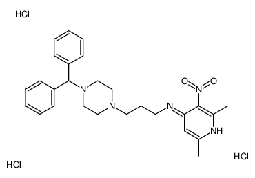 N-[3-(4-benzhydrylpiperazin-1-yl)propyl]-2,6-dimethyl-3-nitropyridin-4-amine,trihydrochloride 结构式